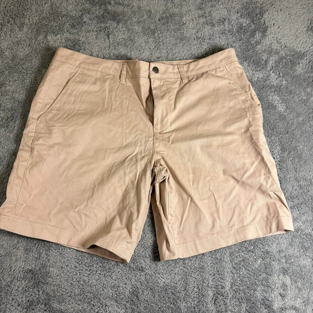 Members Mark Mens Flat Front Twill Shorts Tan Khaki Size 38 NWT
